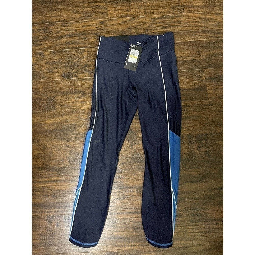 Under Armour Womens Capri Legging Compression Pant High Rise Heatgear navy sz:M